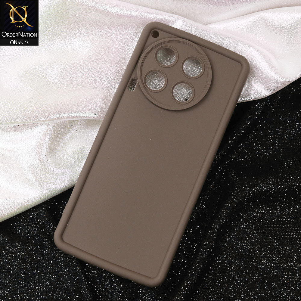 Tecno Camon 30 Cover - Brown -Soft Silicone Case With Round Bumper Matte TPU Shockproof Cover