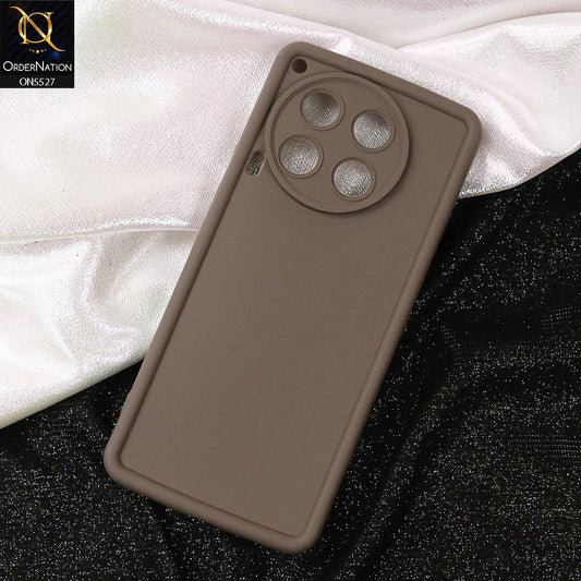 Tecno Camon 30 Cover - Brown -Soft Silicone Case With Round Bumper Matte TPU Shockproof Cover