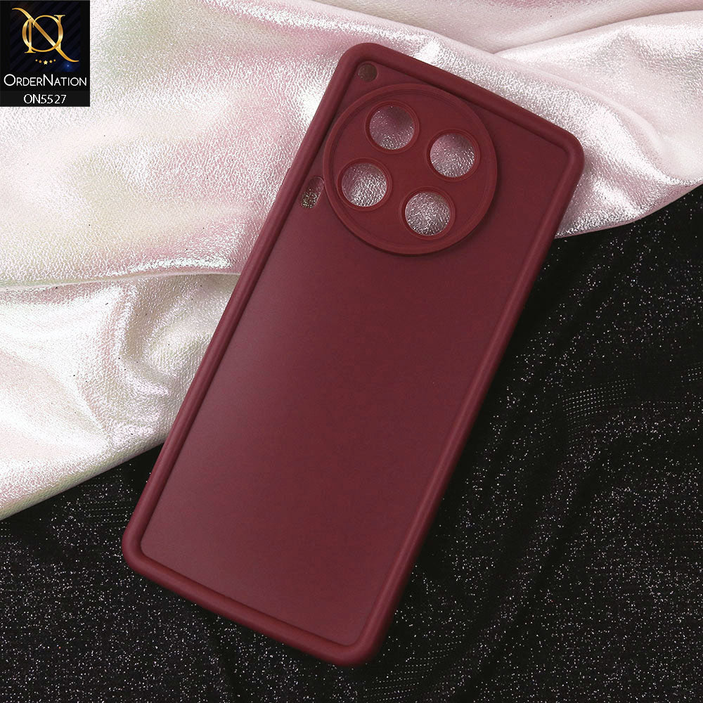 Tecno Camon 30 Cover - Maroon - Soft Silicone Case With Round Bumper Matte TPU Shockproof Cover