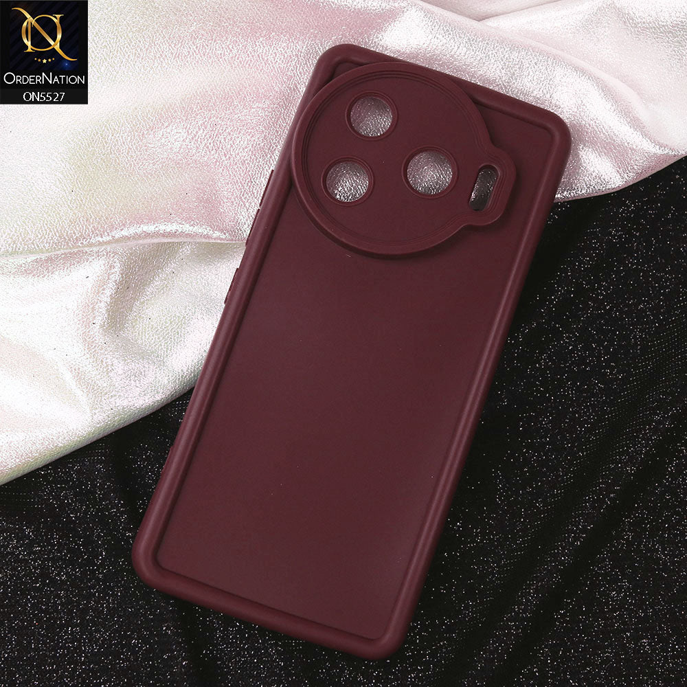 Tecno Camon 30 Pro 5G Cover - Maroon - Soft Silicone Case With Round Bumper Matte TPU Shockproof Cover