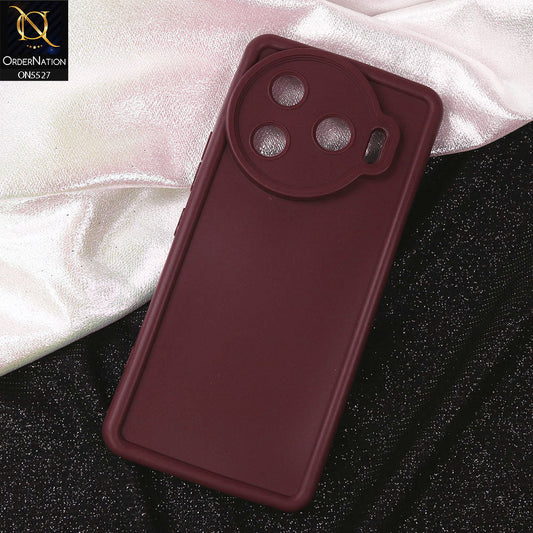 Tecno Camon 30 Pro 5G Cover - Maroon - Soft Silicone Case With Round Bumper Matte TPU Shockproof Cover
