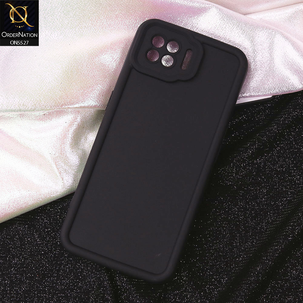 Oppo F17 Cover - Black - Soft Silicone Case With Round Bumper Matte TPU Shockproof Cover