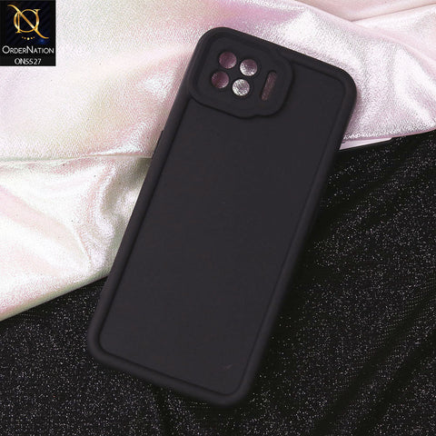 Oppo F17 Cover - Black - Soft Silicone Case With Round Bumper Matte TPU Shockproof Cover