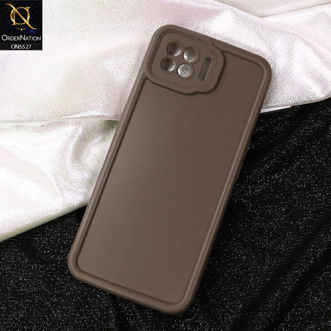 Oppo A73 Cover - Brown -Soft Silicone Case With Round Bumper Matte TPU Shockproof Cover