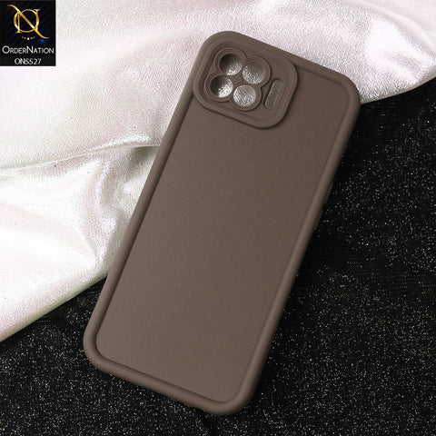 Oppo Reno4 Lite Cover - Brown -Soft Silicone Case With Round Bumper Matte TPU Shockproof Cover