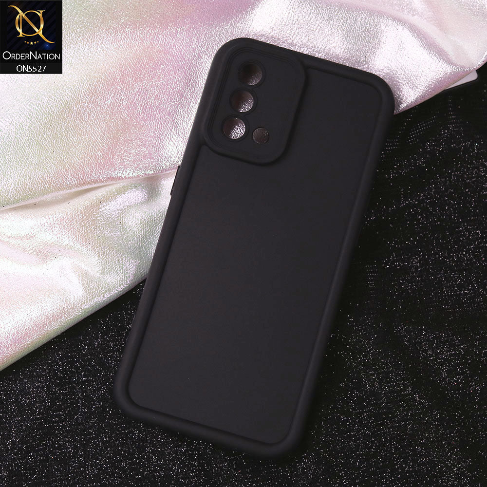 Oppo F19s Cover - Black - Soft Silicone Case With Round Bumper Matte TPU Shockproof Cover
