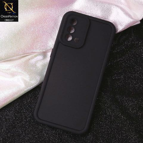 Oppo F19 Cover - Black - Soft Silicone Case With Round Bumper Matte TPU Shockproof Cover