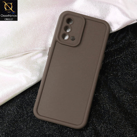 Oppo F19s Cover - Brown -Soft Silicone Case With Round Bumper Matte TPU Shockproof Cover