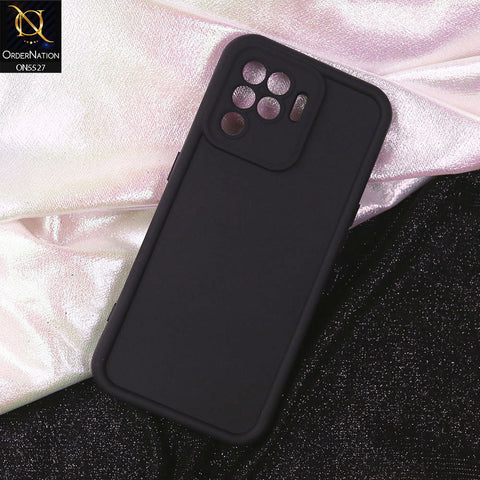 Oppo A94 Cover - Black - Soft Silicone Case With Round Bumper Matte TPU Shockproof Cover