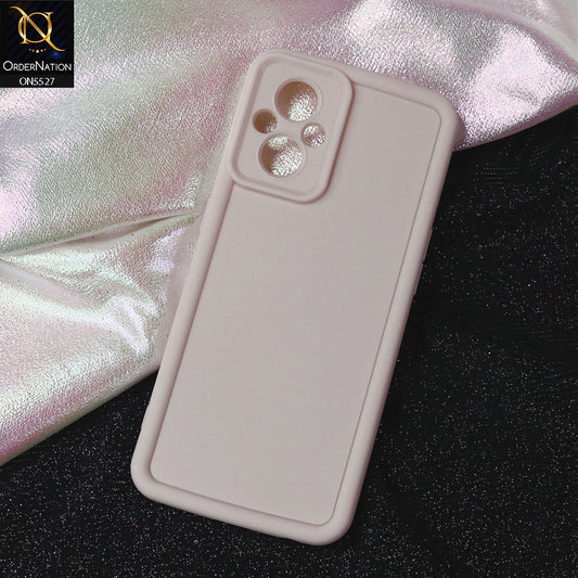 Oppo F21 Pro 5G Cover - Off White -Soft Silicone Case With Round Bumper Matte TPU Shockproof Cover