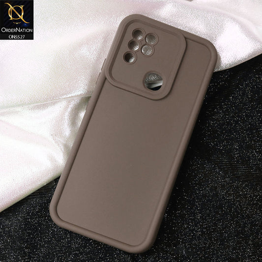 Infinix Hot 10 Cover - Brown - Soft Silicone Case With Round Bumper Matte TPU Shockproof Cover