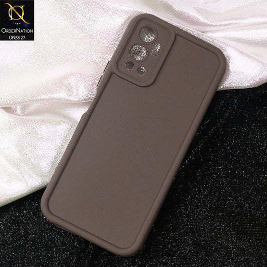 Infinix Hot 12 Cover - Brown -Soft Silicone Case With Round Bumper Matte TPU Shockproof Cover