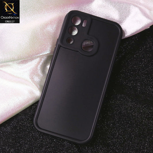 Infinix Hot 12i Cover - Black - Soft Silicone Case With Round Bumper Matte TPU Shockproof Cover
