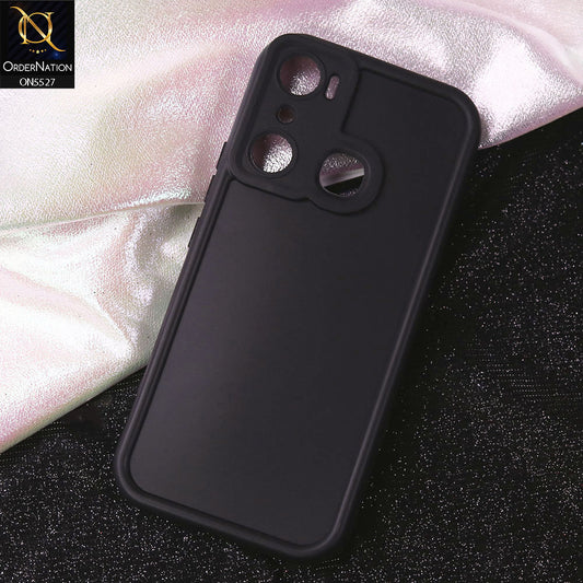 Infinix Hot 20i Cover - Black - Soft Silicone Case With Round Bumper Matte TPU Shockproof Cover