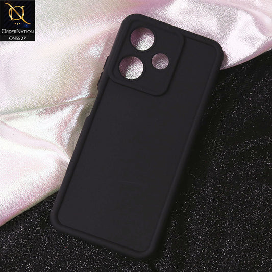 Infinix Hot 30 Cover - Black - Soft Silicone Case With Round Bumper Matte TPU Shockproof Cover