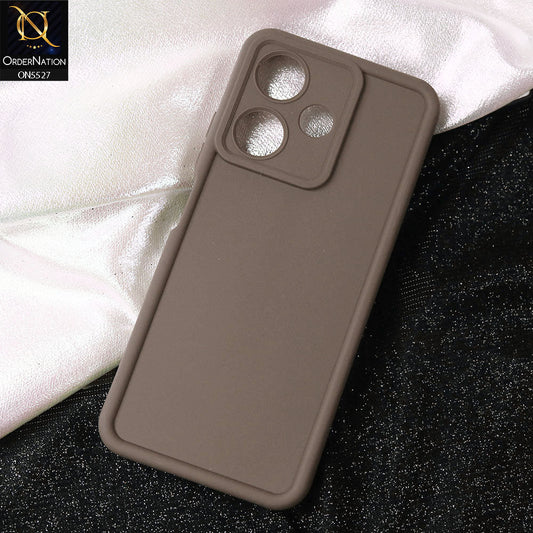 Infinix Hot 30 Cover - Brown -Soft Silicone Case With Round Bumper Matte TPU Shockproof Cover