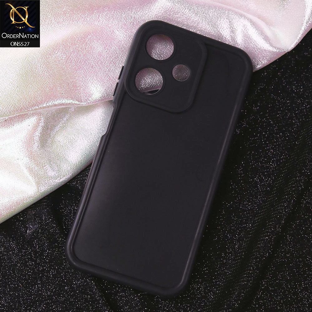 Infinix Hot 30i Cover - Black - Soft Silicone Case With Round Bumper Matte TPU Shockproof Cover