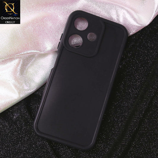Infinix Hot 30i Cover - Black - Soft Silicone Case With Round Bumper Matte TPU Shockproof Cover