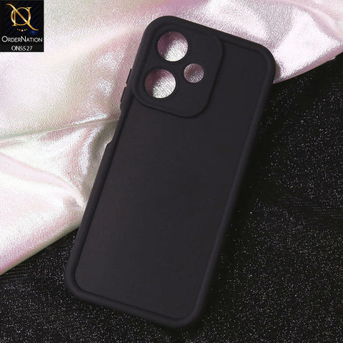 Infinix Hot 30 Play Cover - Black - Soft Silicone Case With Round Bumper Matte TPU Shockproof Cover