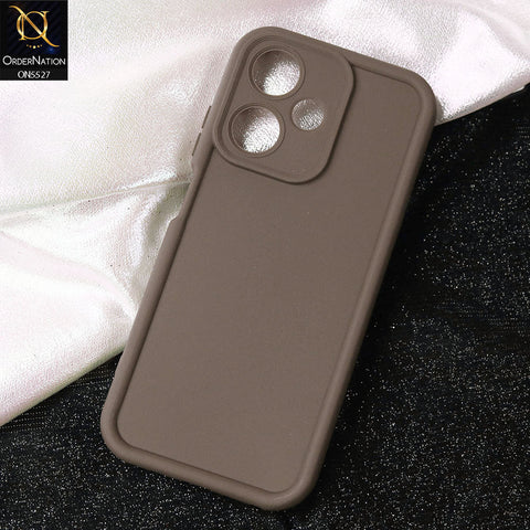 Infinix Hot 30 Play Cover - Brown -Soft Silicone Case With Round Bumper Matte TPU Shockproof Cover