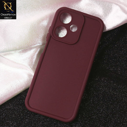 Infinix Hot 30 Play Cover - Maroon - Soft Silicone Case With Round Bumper Matte TPU Shockproof Cover