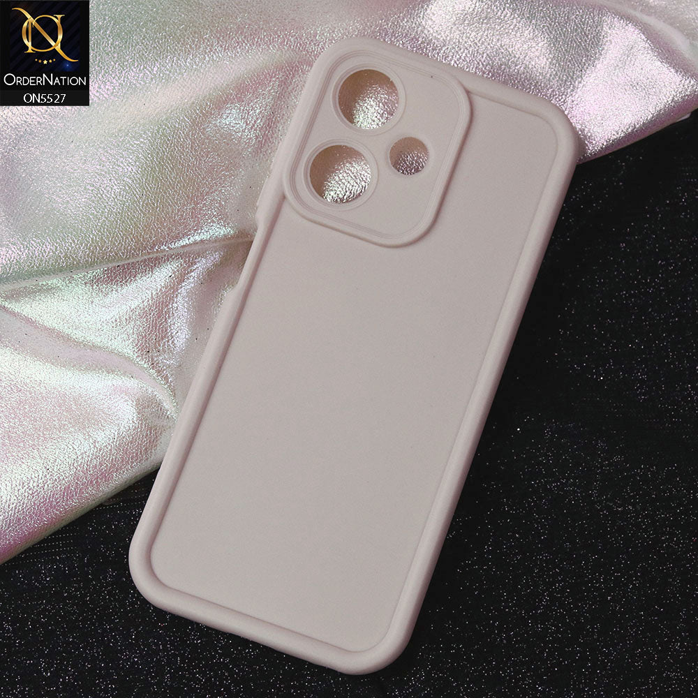 Infinix Hot 30 Play Cover - Off White -Soft Silicone Case With Round Bumper Matte TPU Shockproof Cover