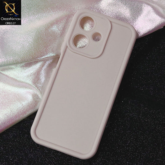 Infinix Hot 30 Play Cover - Off White -Soft Silicone Case With Round Bumper Matte TPU Shockproof Cover