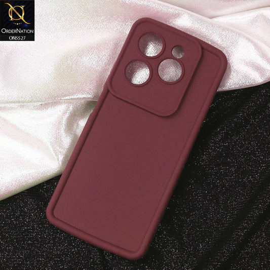 Infinix Hot 40 Pro Cover - Maroon - Soft Silicone Case With Round Bumper Matte TPU Shockproof Cover