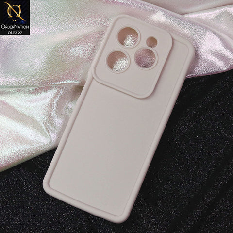 Infinix Hot 40 Cover - Off White -Soft Silicone Case With Round Bumper Matte TPU Shockproof Cover