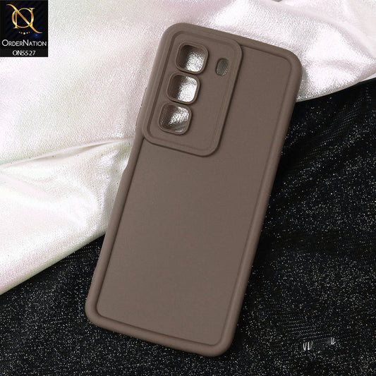 Infinix Hot 50 4G Cover - Brown -Soft Silicone Case With Round Bumper Matte TPU Shockproof Cover