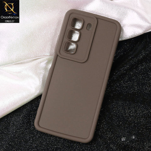 Infinix Hot 50 4G Cover - Brown -Soft Silicone Case With Round Bumper Matte TPU Shockproof Cover