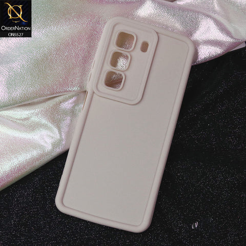 Infinix Hot 50 4G Cover - Off White -Soft Silicone Case With Round Bumper Matte TPU Shockproof Cover