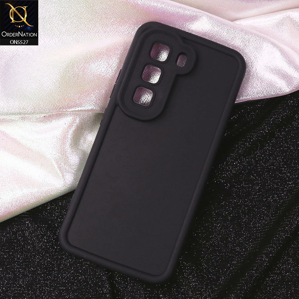 Infinix Hot 50 Pro Cover - Black - Soft Silicone Case With Round Bumper Matte TPU Shockproof Cover