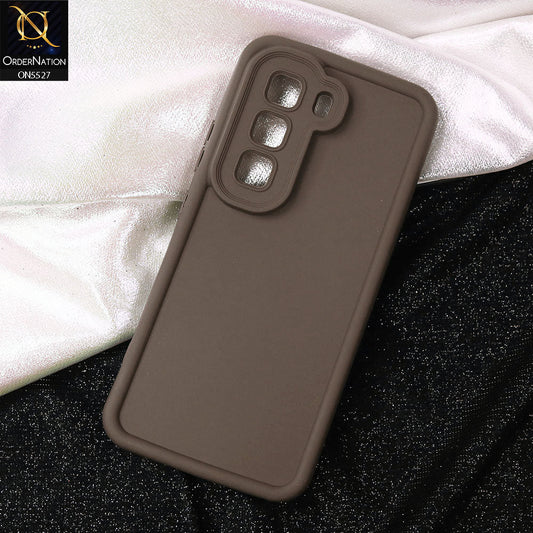 Infinix Hot 50 Pro Cover - Brown -Soft Silicone Case With Round Bumper Matte TPU Shockproof Cover