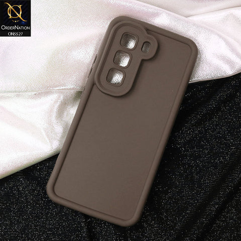 Infinix Hot 50 Pro Cover - Brown -Soft Silicone Case With Round Bumper Matte TPU Shockproof Cover