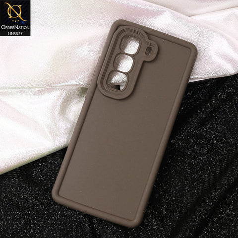 Infinix Hot 50 Pro Plus Cover - Brown -Soft Silicone Case With Round Bumper Matte TPU Shockproof Cover