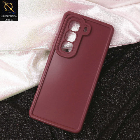 Infinix Hot 50 Pro Plus Cover - Maroon - Soft Silicone Case With Round Bumper Matte TPU Shockproof Cover