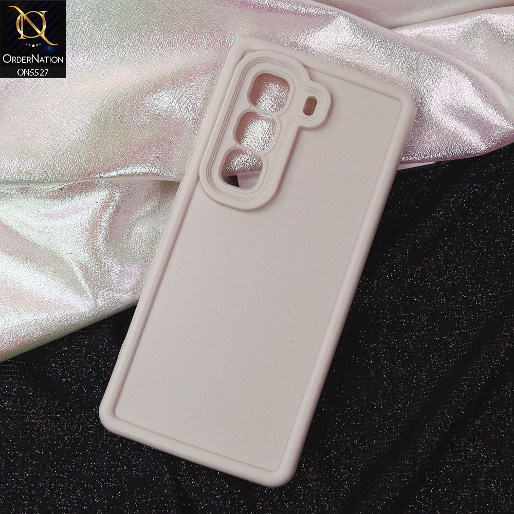 Infinix Hot 50 Pro Plus Cover - Off White -Soft Silicone Case With Round Bumper Matte TPU Shockproof Cover