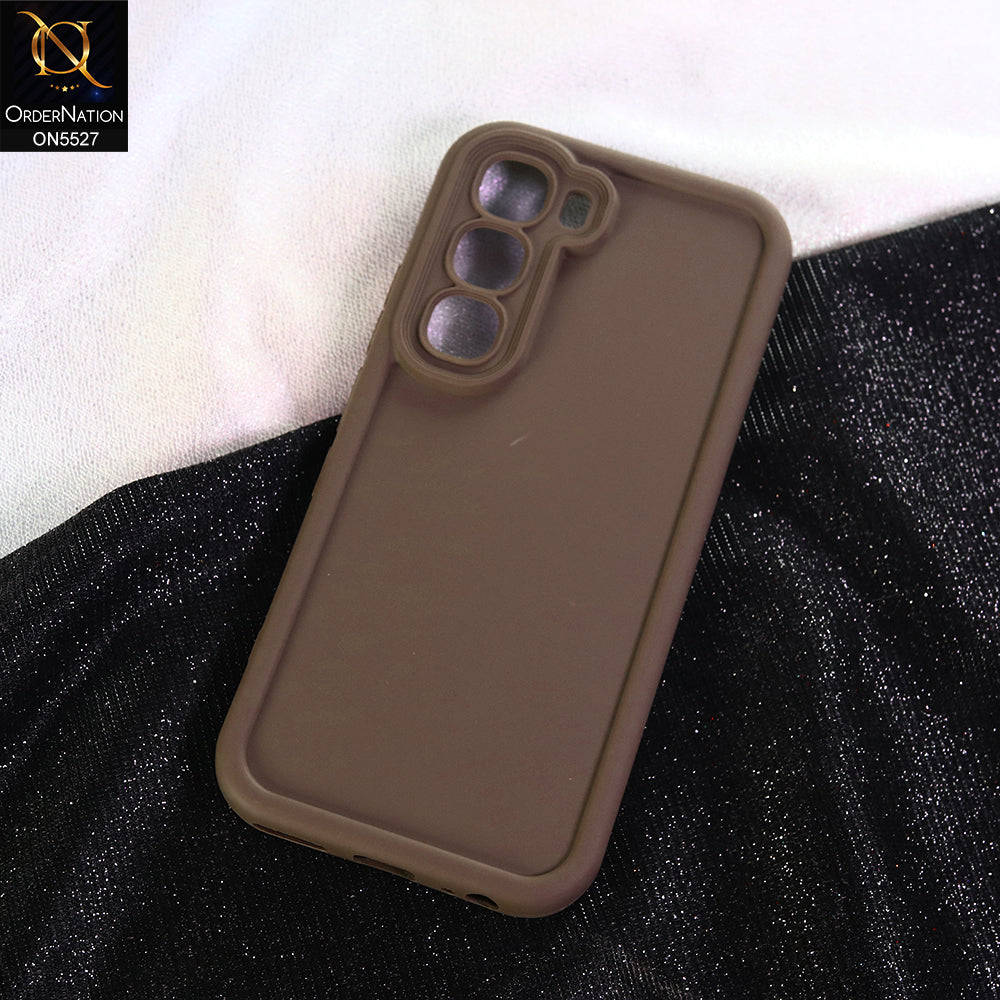Infinix Hot 60i 4G Cover - Brown - Soft Silicone Case With Round Bumper Matte TPU Shockproof Cover