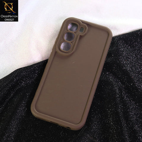Infinix Hot 60i 4G Cover - Brown - Soft Silicone Case With Round Bumper Matte TPU Shockproof Cover