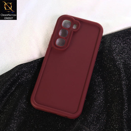 Infinix Hot 60i 4G Cover - Maroon - Soft Silicone Case With Round Bumper Matte TPU Shockproof Cover