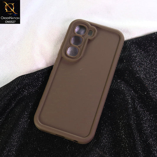 Infinix Hot 60 Pro Plus Cover - Brown - Soft Silicone Case With Round Bumper Matte TPU Shockproof Cover