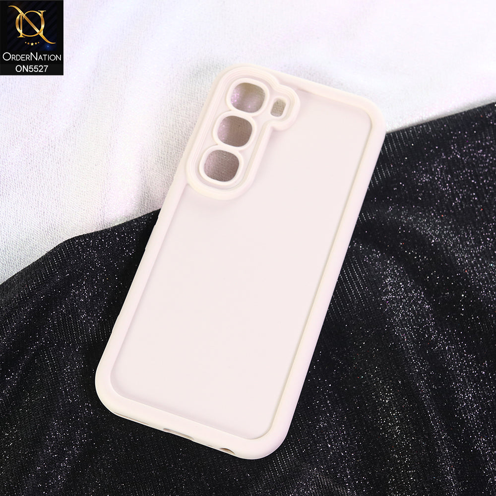 Infinix Hot 60 Pro Plus Cover - Off White - Soft Silicone Case With Round Bumper Matte TPU Shockproof Cover