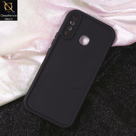 Infinix Hot 8 Cover - Black - Soft Silicone Case With Round Bumper Matte TPU Shockproof Cover