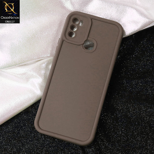Infinix Hot 9 Play Cover - Brown - Soft Silicone Case With Round Bumper Matte TPU Shockproof Cover