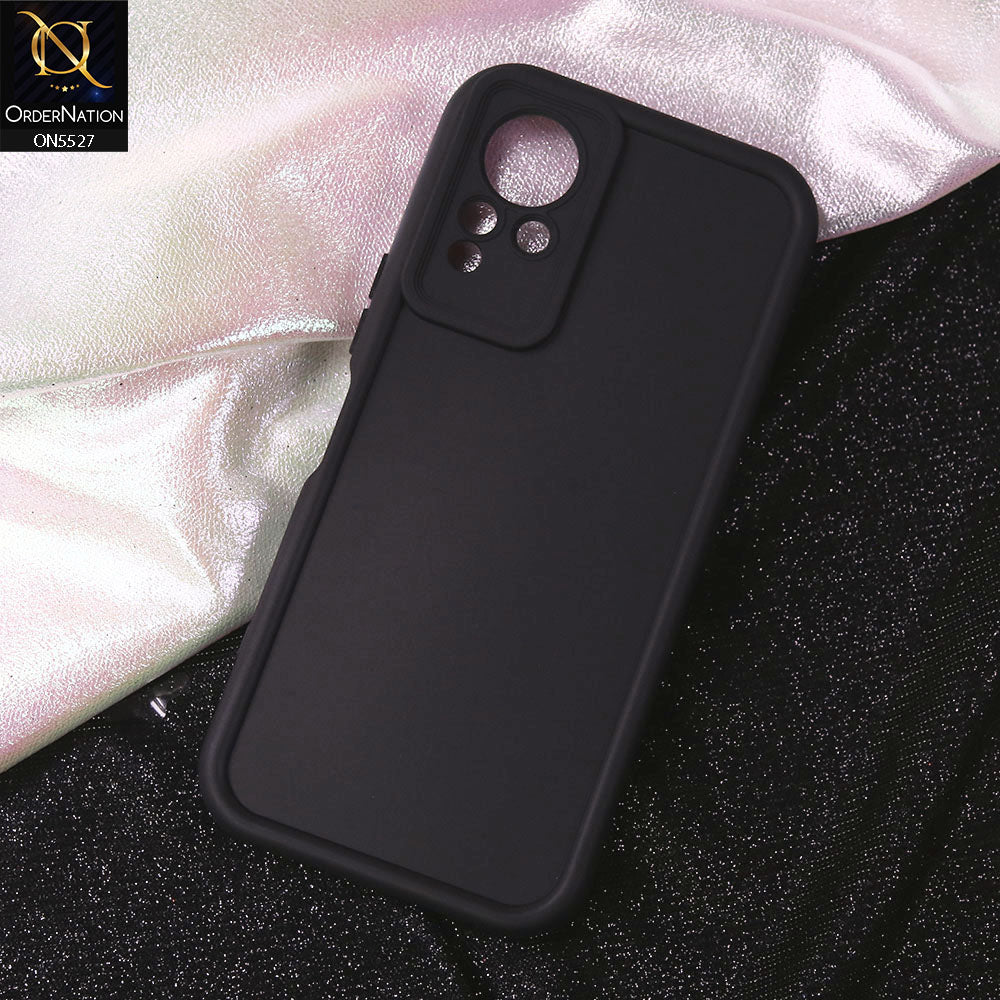 Infinix Note 11 Cover - Black - Soft Silicone Case With Round Bumper Matte TPU Shockproof Cover