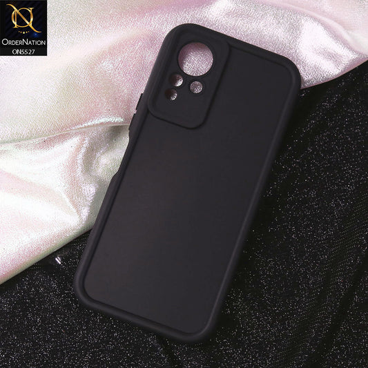 Infinix Note 12 G88 Cover - Black - Soft Silicone Case With Round Bumper Matte TPU Shockproof Cover