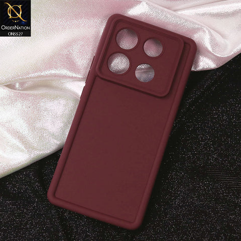 Infinix Note 40 Pro Cover - Maroon - Soft Silicone Case With Round Bumper Matte TPU Shockproof Cover