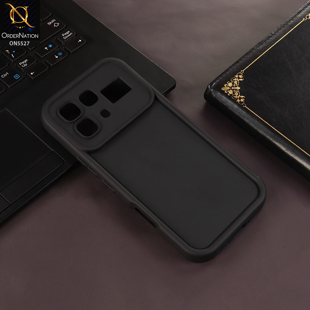 Infinix Note 60 Cover - Black - Soft Silicone Case With Round Bumper Matte TPU Shockproof Cover