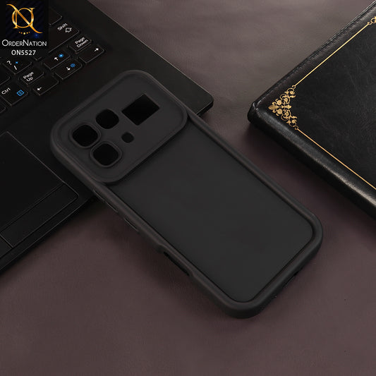 Infinix Note 60 Cover - Black - Soft Silicone Case With Round Bumper Matte TPU Shockproof Cover